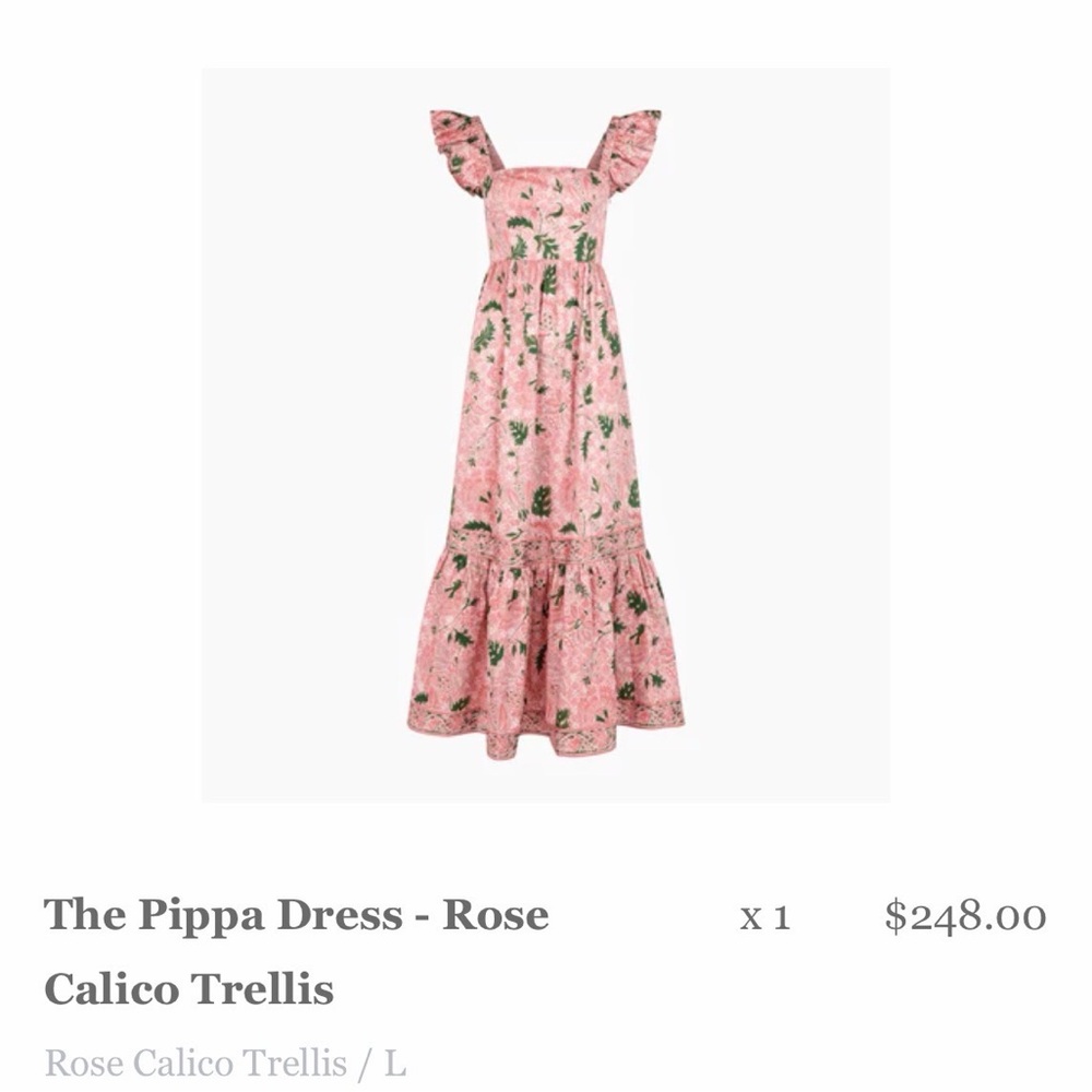 Hill House Pippa Maxi Dress rose calico trellis